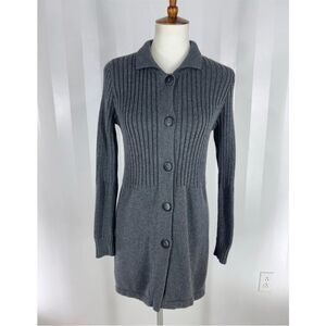 M MONTEREY BAY Women's Gray
Button Up Sweater dress Sz S 100% cotton